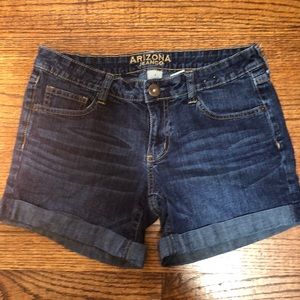 Arizona Jean Stretch cuffed whisker jean shorts